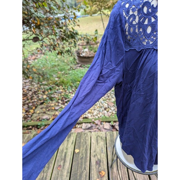 Women's Philosophy Lace Yoke LS Rayon Blend Smock Style Top Sz Lg - Picture 6 of 6